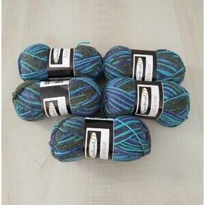 Lot of 5 Department 71 Maisie Yarn 140 yards 50% Merino 50% Acrylic Blues 710244